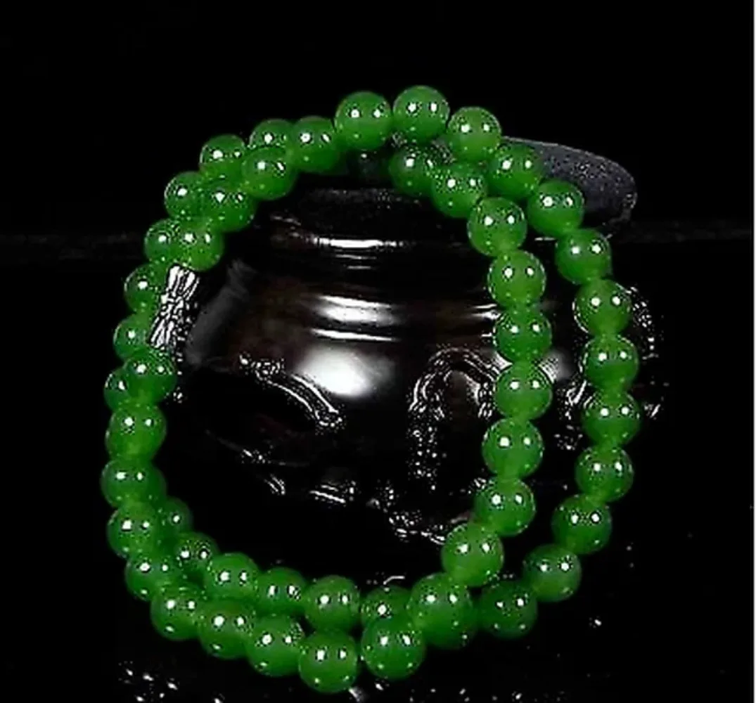 Men Accessories Gift - ของแท้สีเขียวธรรมชาติสร้อยคอลูกปัดจีน Jadeite เครื่องประดับแฟชั่น Charm อุปกรณ์เสริม Lucky