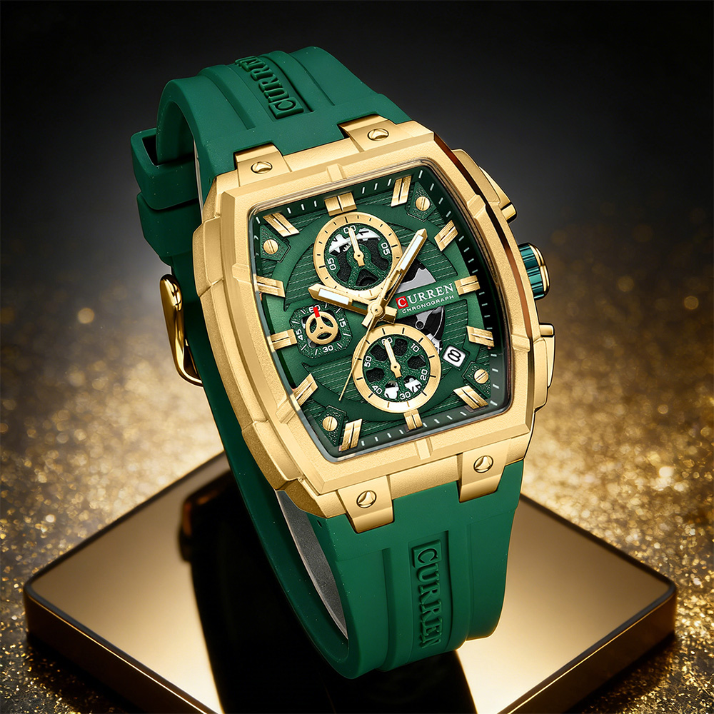 Men'S Accessories Watches - CURREN นาฬิกาวินเทจสุดหรูสำหรับผู้ชายกีฬานาฬิกาข้อมือควอทซ์โครโนกราฟพร้อมสายซิลิโคน,วันที่,เรืองแสง