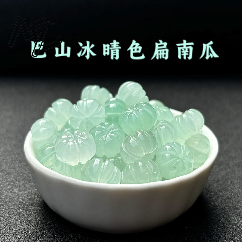 Men Accessories Gift - 10pcs สีเขียวหยกฟักทองลูกปัด DIY ต่างหูสร้อยข้อมือ Charm Jadeite