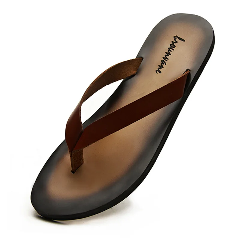 Men'S Accessories Leather - รองเท้าแตะหนังแท้คลาสสิกสำหรับผู้ชาย รุ่นใหม่ประจำฤดูร้อนปี 2026 ทำมือ สวมใส่สบาย คุณภาพดี