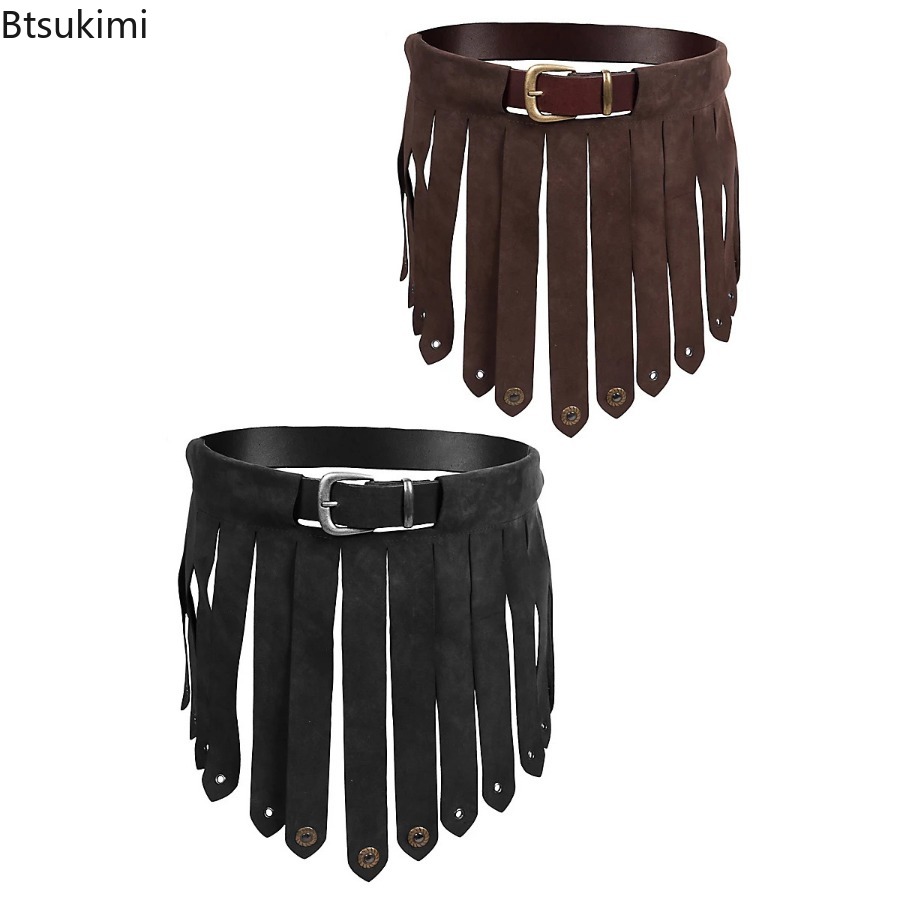 Men'S Viking Accessories - ชุดฮาโลวีนสำหรับคอสเพลย์ยุคกลาง ชุดยุคฟื้นฟูศิลปวิทยา ชุดยุคกลาง ชุดไวกิ้งนอร์ดิก ชุดวินเทจ เข็มขัดหนัง