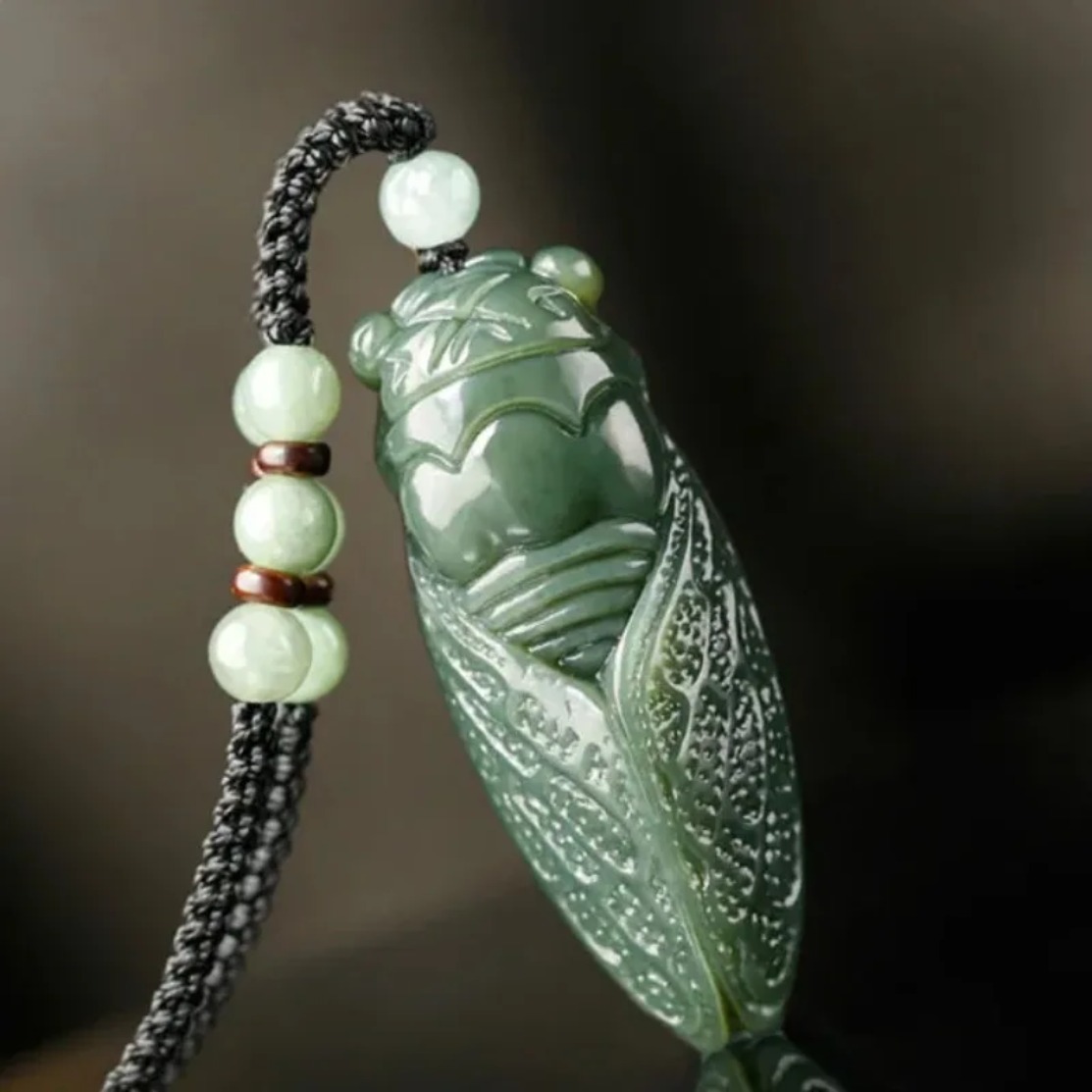 หยกธรรมชาติHetian Cicadaลูกปัด - Men Accessories Gift บทวิจารณ์และราคา