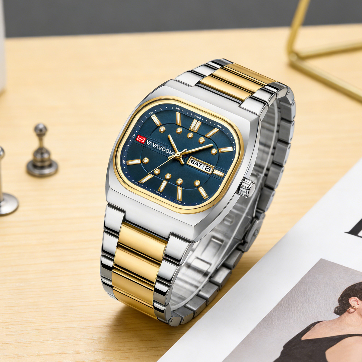 นาฬิกาควอตซ์ดีไซน์ใหม่ทรงเหลี่ - Men'S Accessories Watches บทวิจารณ์และราคา
