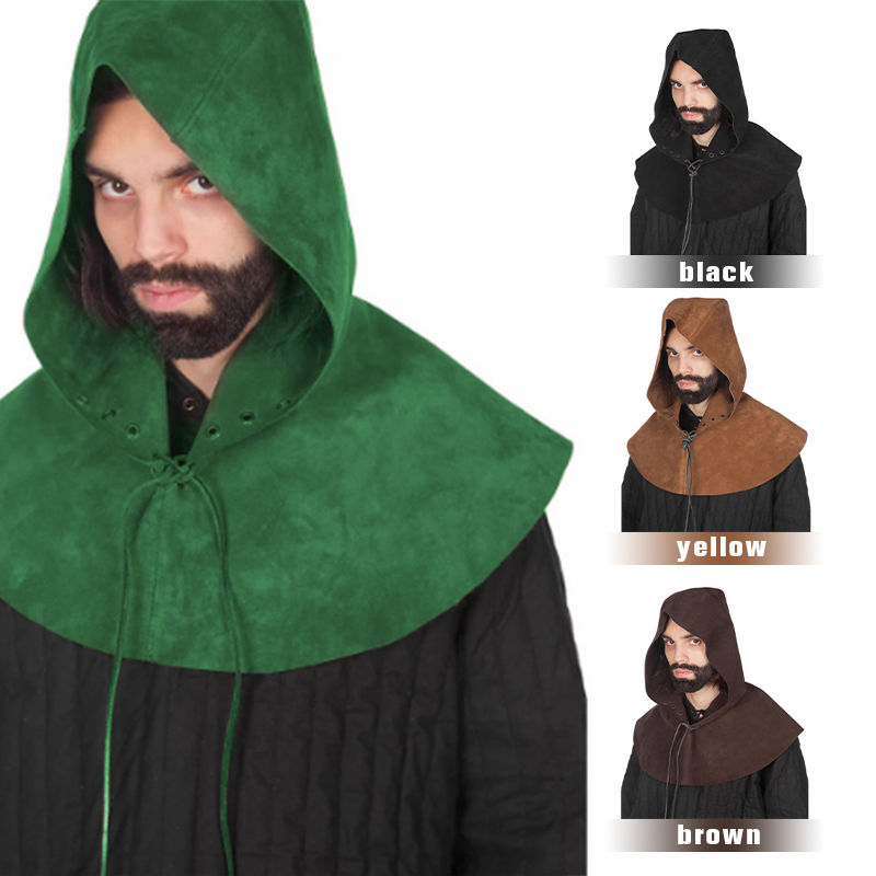 ไวกิ้งยุคกลางHooded Cloak PUหน - Men'S Viking Accessories บทวิจารณ์และราคา