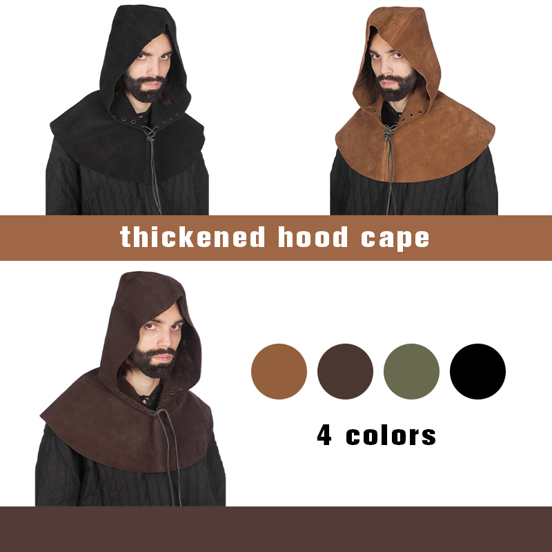 ไวกิ้งยุคกลางHooded Cloak PUหน - Men'S Viking Accessories บทวิจารณ์และราคา