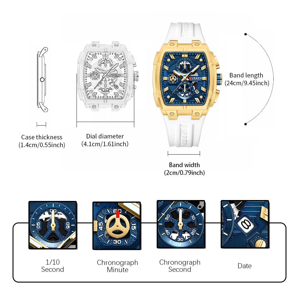 CURREN นาฬิกาวินเทจสุดหรูสำหรั - Men'S Accessories Watches บทวิจารณ์และราคา