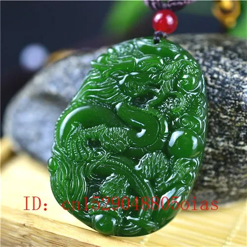 ธรรมชาติสีเขียวจีนหยกมังกรจี้ส - Men Accessories Gift บทวิจารณ์และราคา