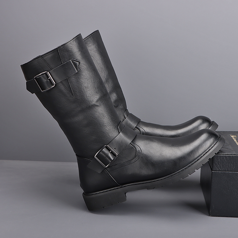 รองเท้าบูทมอเตอร์ไซค์ทรงสูงสไต - Men'S Accessories Leather บทวิจารณ์และราคา