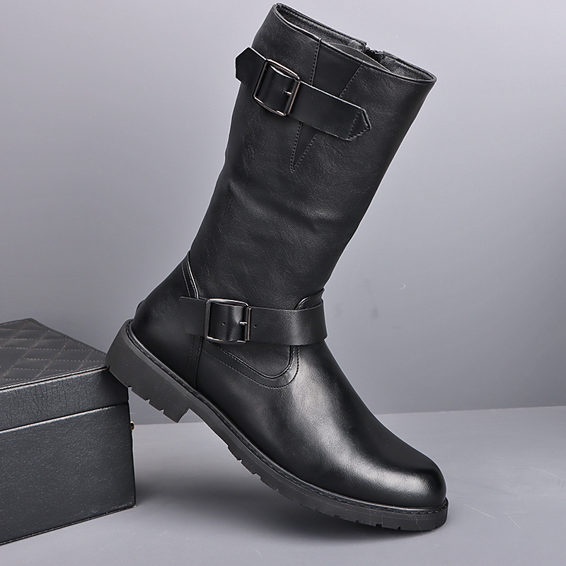 รองเท้าบูทมอเตอร์ไซค์ทรงสูงสไต - Men'S Accessories Leather บทวิจารณ์และราคา