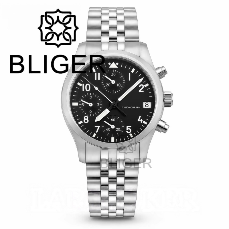 BLIGER ฟูลแบล็ค บรัช 38 มม. VK - Men'S Accessories Watches บทวิจารณ์และราคา