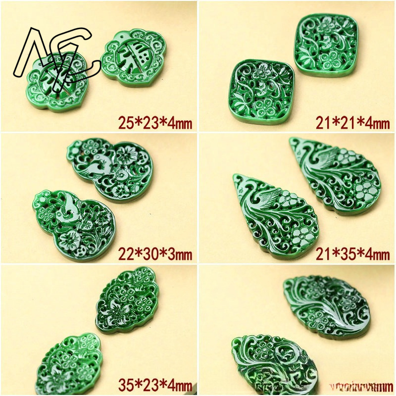 2 ชิ้น DIY หยกเขียวธรรมชาติแบบ - Men Accessories Gift บทวิจารณ์และราคา