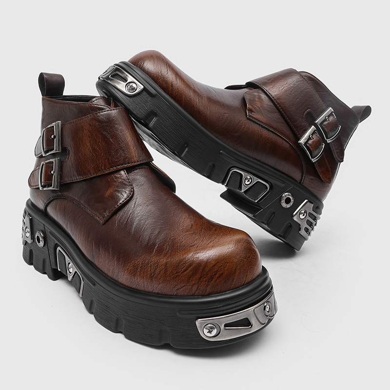 รองเท้าบูทแฟชั่นพังก์กอธทรงสูง - Men'S Accessories Leather บทวิจารณ์และราคา