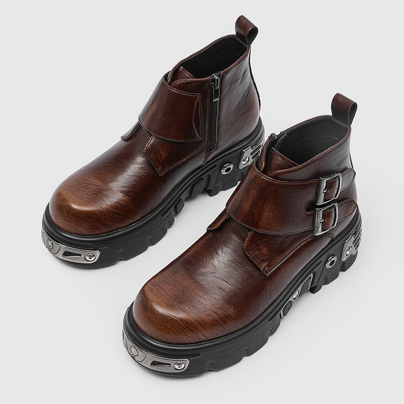 รองเท้าบูทแฟชั่นพังก์กอธทรงสูง - Men'S Accessories Leather บทวิจารณ์และราคา
