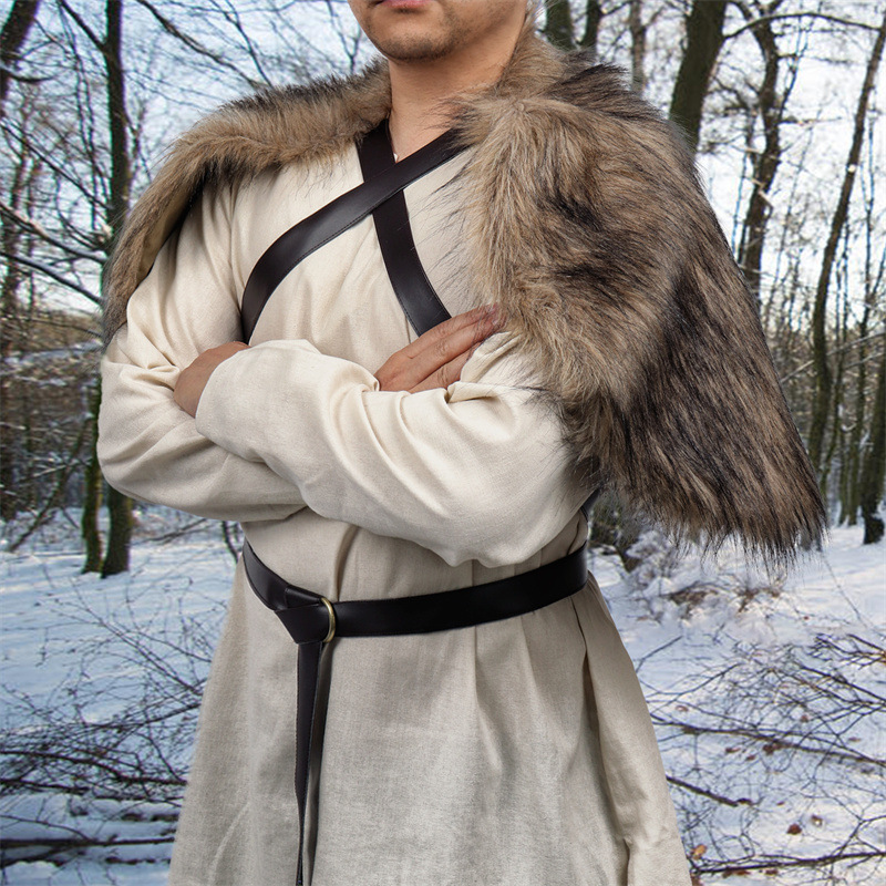 Man ยุคกลาง Faux Fur Cape ไหล่ - Men'S Viking Accessories บทวิจารณ์และราคา