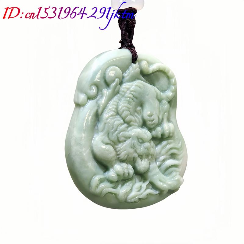 สีเขียวหยกธรรมชาติ Tiger จี้สร - Men Accessories Gift บทวิจารณ์และราคา