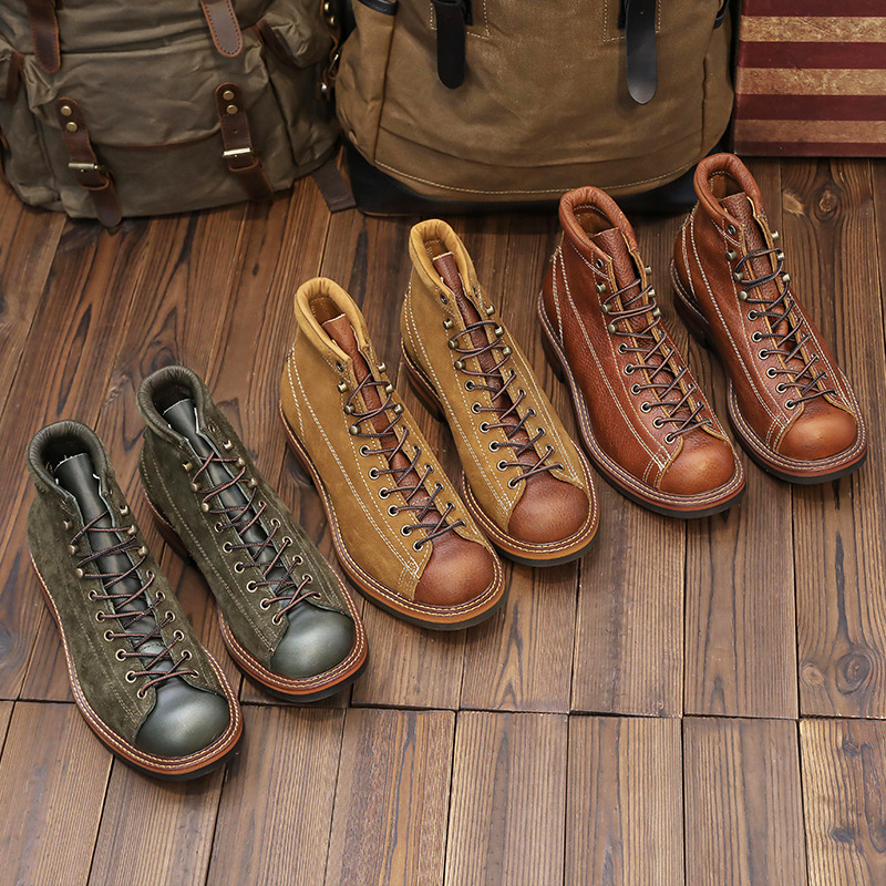 รองเท้าบูทหนังแท้สไตล์วินเทจสำ - Men'S Accessories Leather บทวิจารณ์และราคา